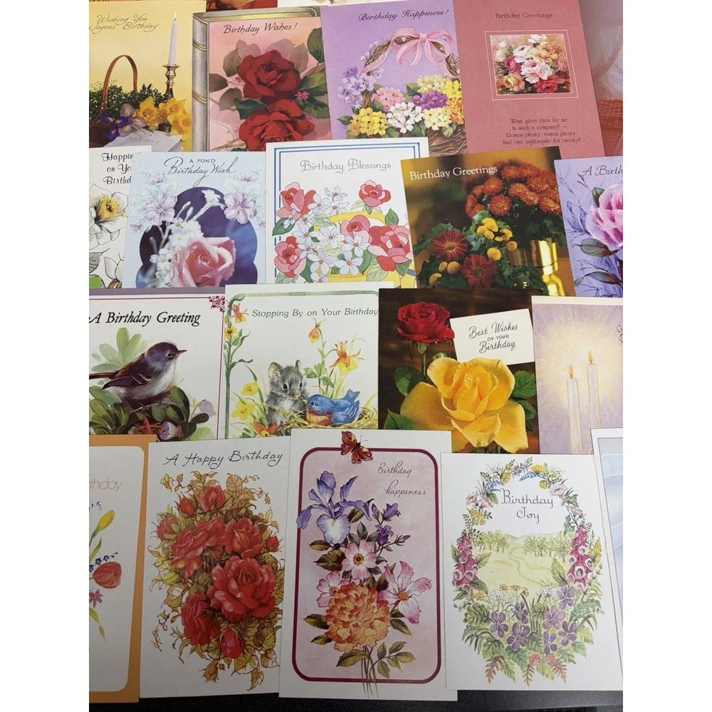 Vintage Birthday Cards Some Fronts ONLY Scrapbooking Crafts Decoupage Lot of 50+